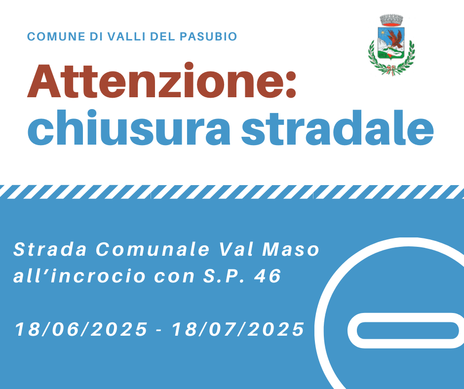 Immagine: chiusura stradale val maso