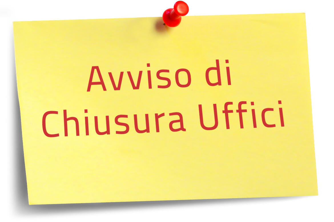 Immagine: avviso chiusura uffici