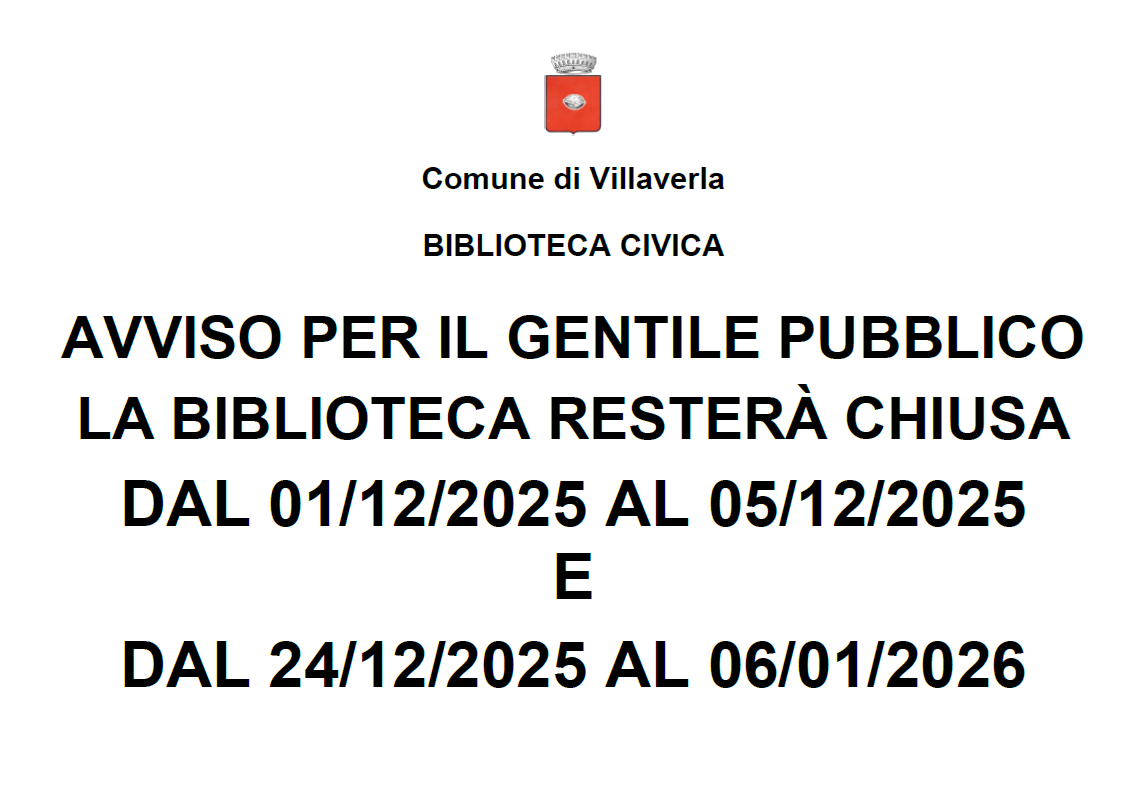 Immagine: Chiusura Biblioteca