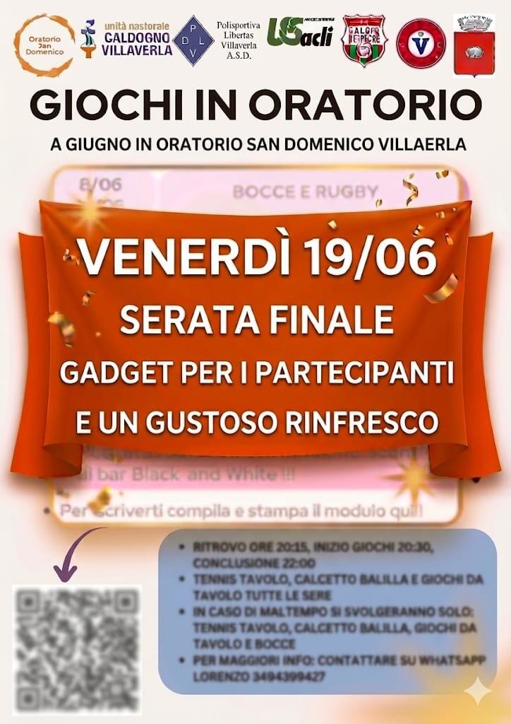 giochi in oratorio serata finale
