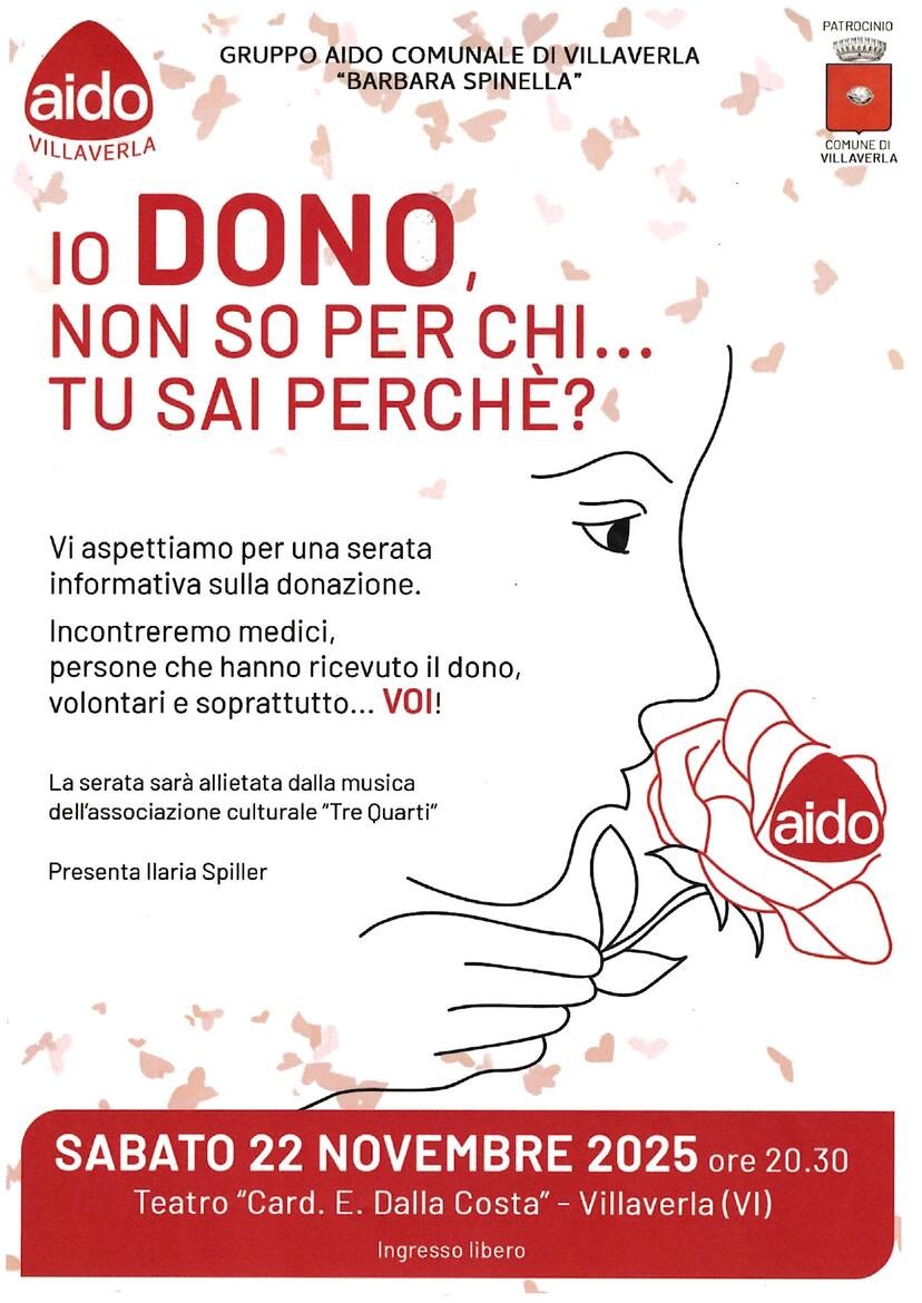 Immagine: “ Io dono: non so per chi… tu sai perché ? ” – Serata informativa sulla donazione