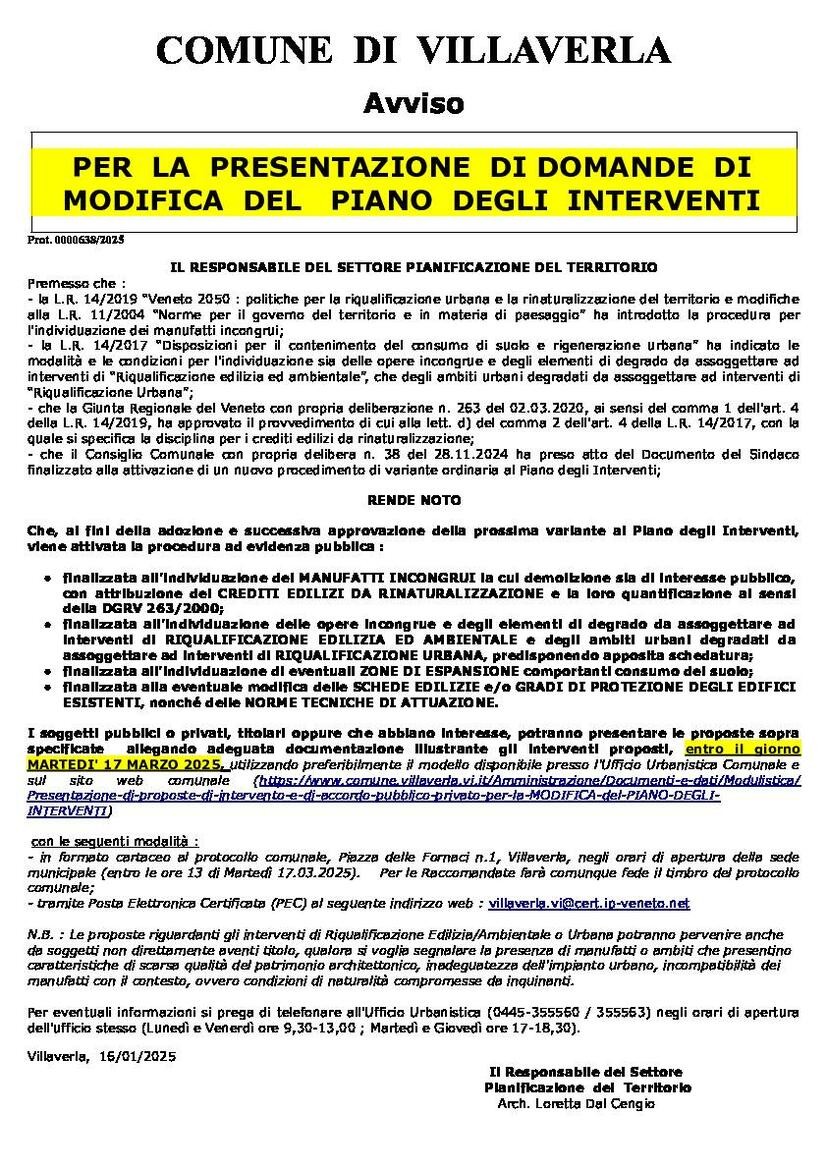 Immagine: variante ordinaria pi 2025