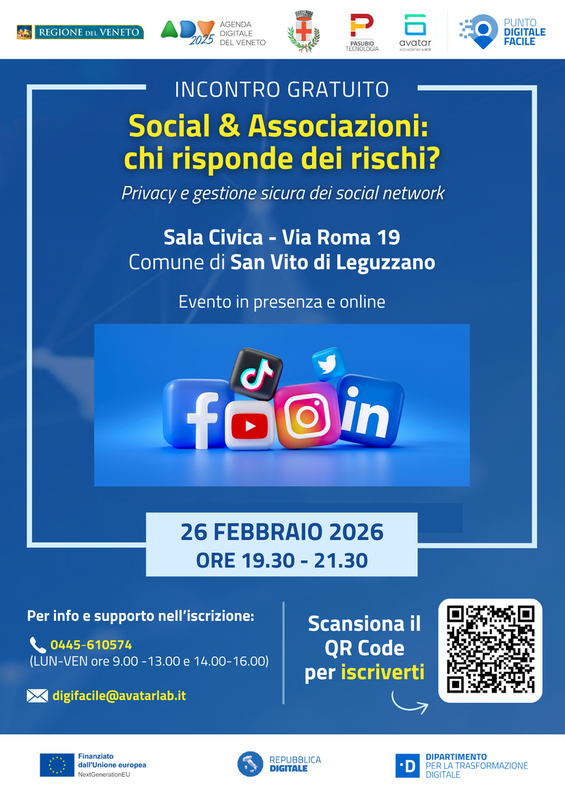 Immagine: Incontro Associazioni SNV - Locandina sfondo blu