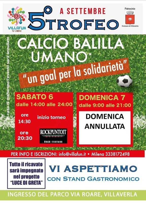 Calcio Balilla Umano _ 5° Edizione Calcio Balilla Umano _ 5° Edizione