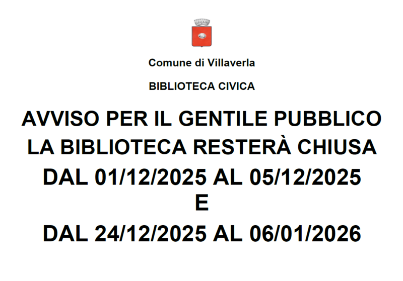 Immagine: Chiusura Biblioteca