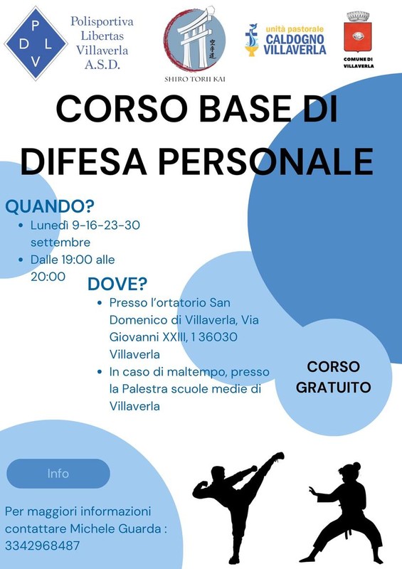 locandina corso gratuito di difesa personale
