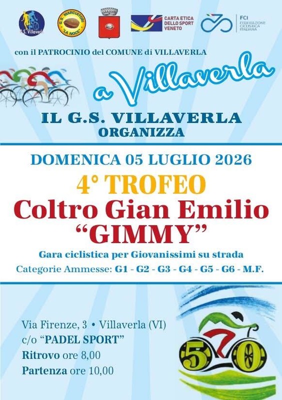4° Trofeo Coltro Gian Emilio "GIMMY" - Domenica 5 luglio 2026