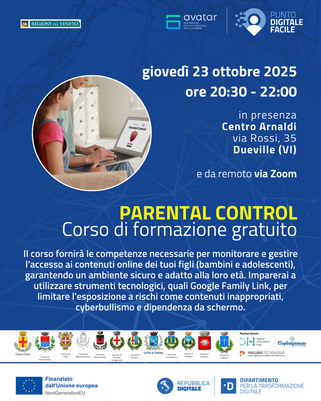 " Parental control " – corso di formazione gratuito " Parental control " – corso di formazione gratuito