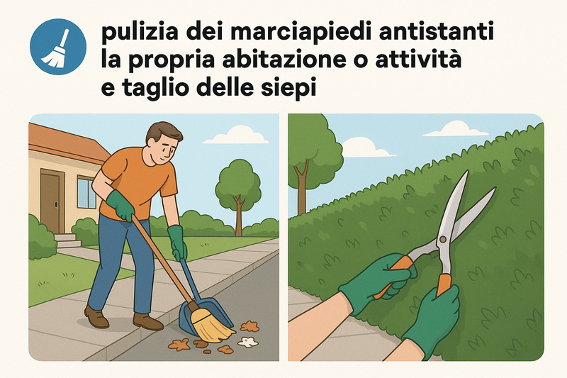 Immagine: Pulizia dei marciapiedi antistanti la propria abitazione o attività e taglio delle siepi