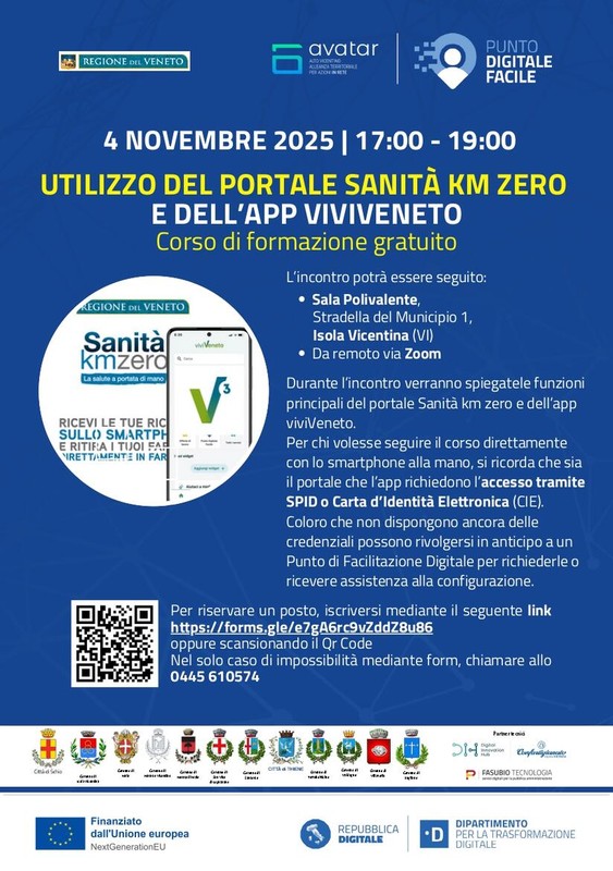 Utilizzo del portale Sanità Km Zero e dell’app viviVeneto - Corso di formazione gratuito