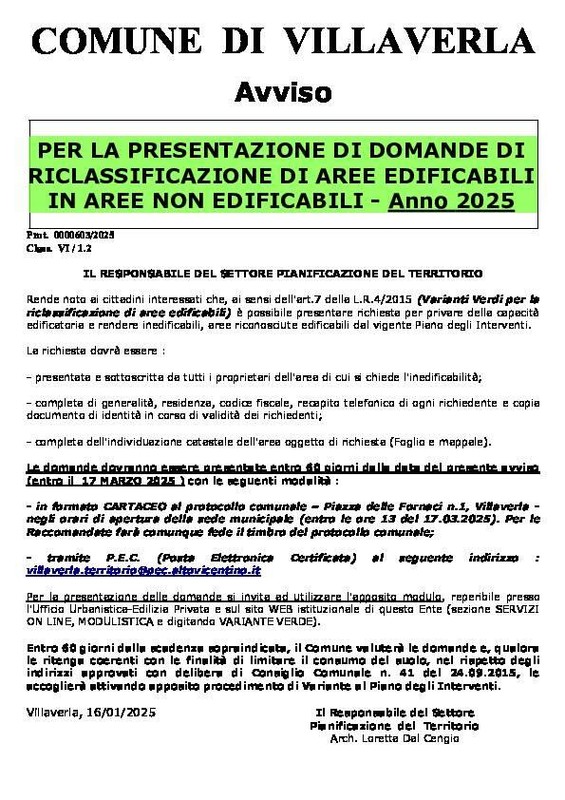 Immagine: varianti verdi 2025